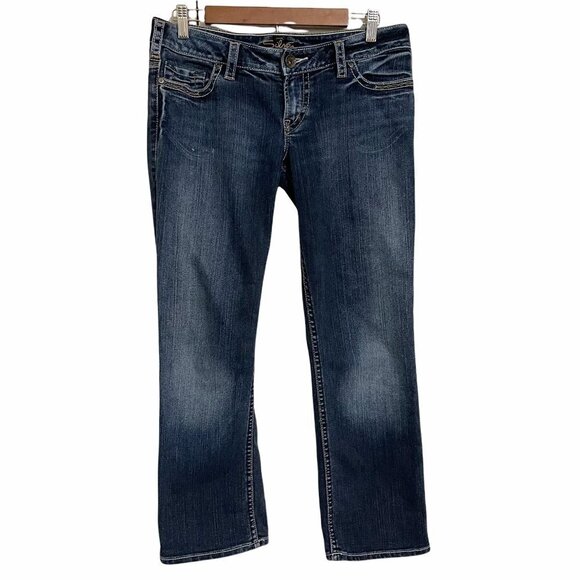Silver Jeans Company Women's Dark Wash Santorini Crop Ankle Jeans Size 30 - Picture 1 of 11